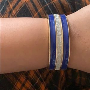 Royal blue and silver clip bracelet